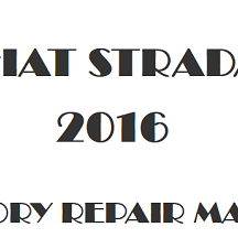 2016 Fiat Strada repair manual Image